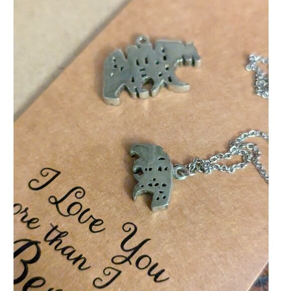 Momma and Baby Bear Jewelry Handmade Pewter/Stainless Steel - Picture 5 of 9